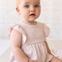 Organic Cotton Elianna Playsuit - Addie Lilac Childrens Playsuit from Jamie Kay USA