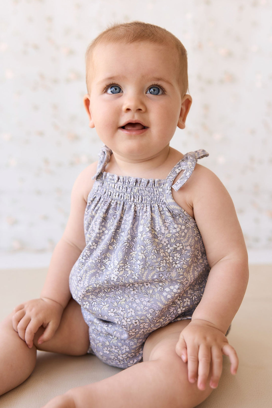 Organic Cotton Cassie Playsuit - April Lilac Childrens Playsuit from Jamie Kay USA