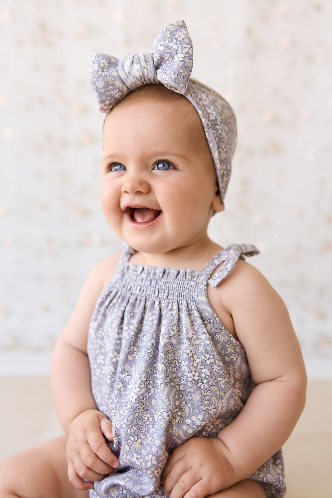 Organic Cotton Cassie Playsuit - April Lilac Childrens Playsuit from Jamie Kay USA