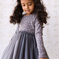 Anna Tulle Dress - Rosalie Floral Lava Childrens Dress from Jamie Kay USA