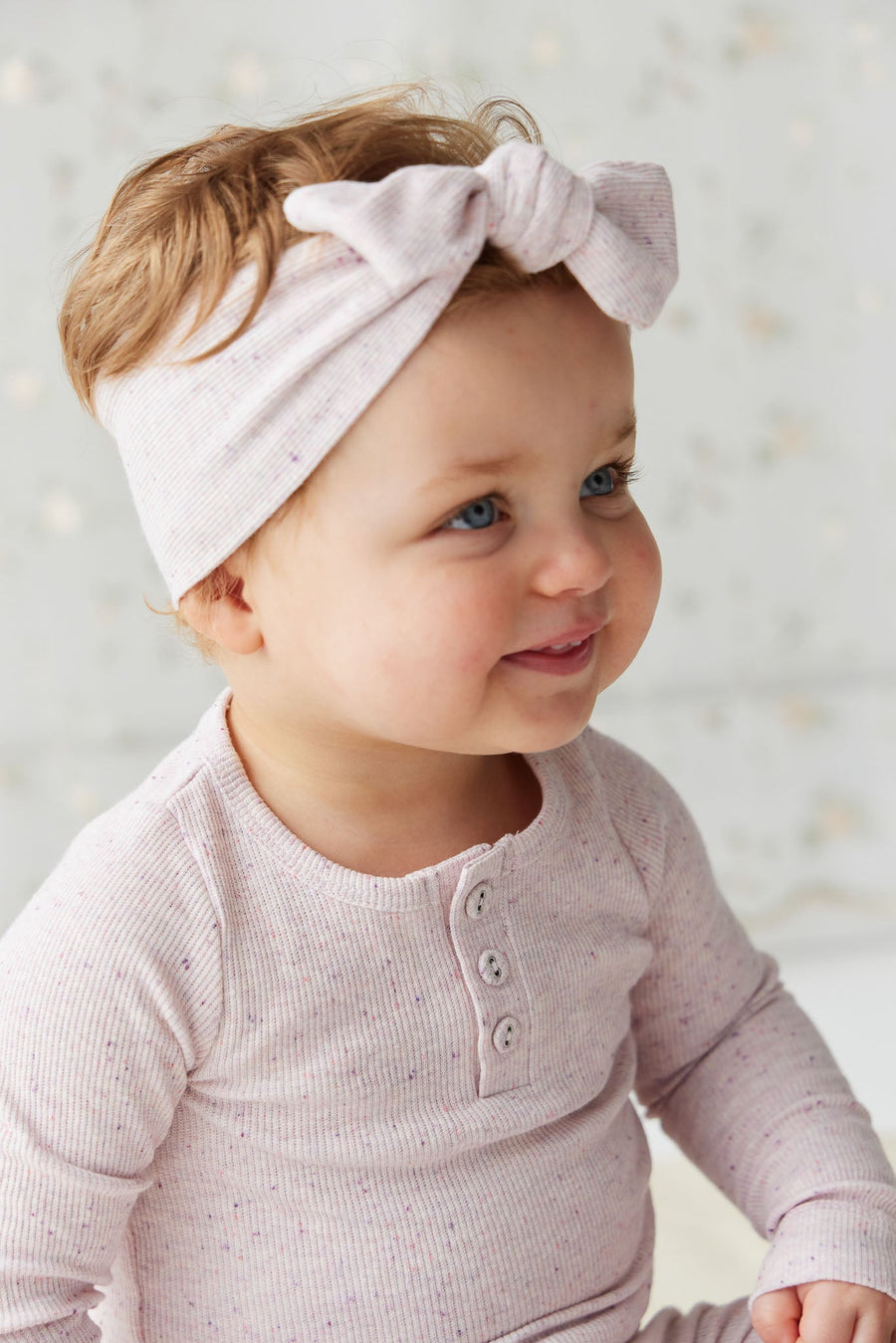 Organic Cotton Fine Rib Lilian Headband - Tulip Fleck Childrens Headband from Jamie Kay USA