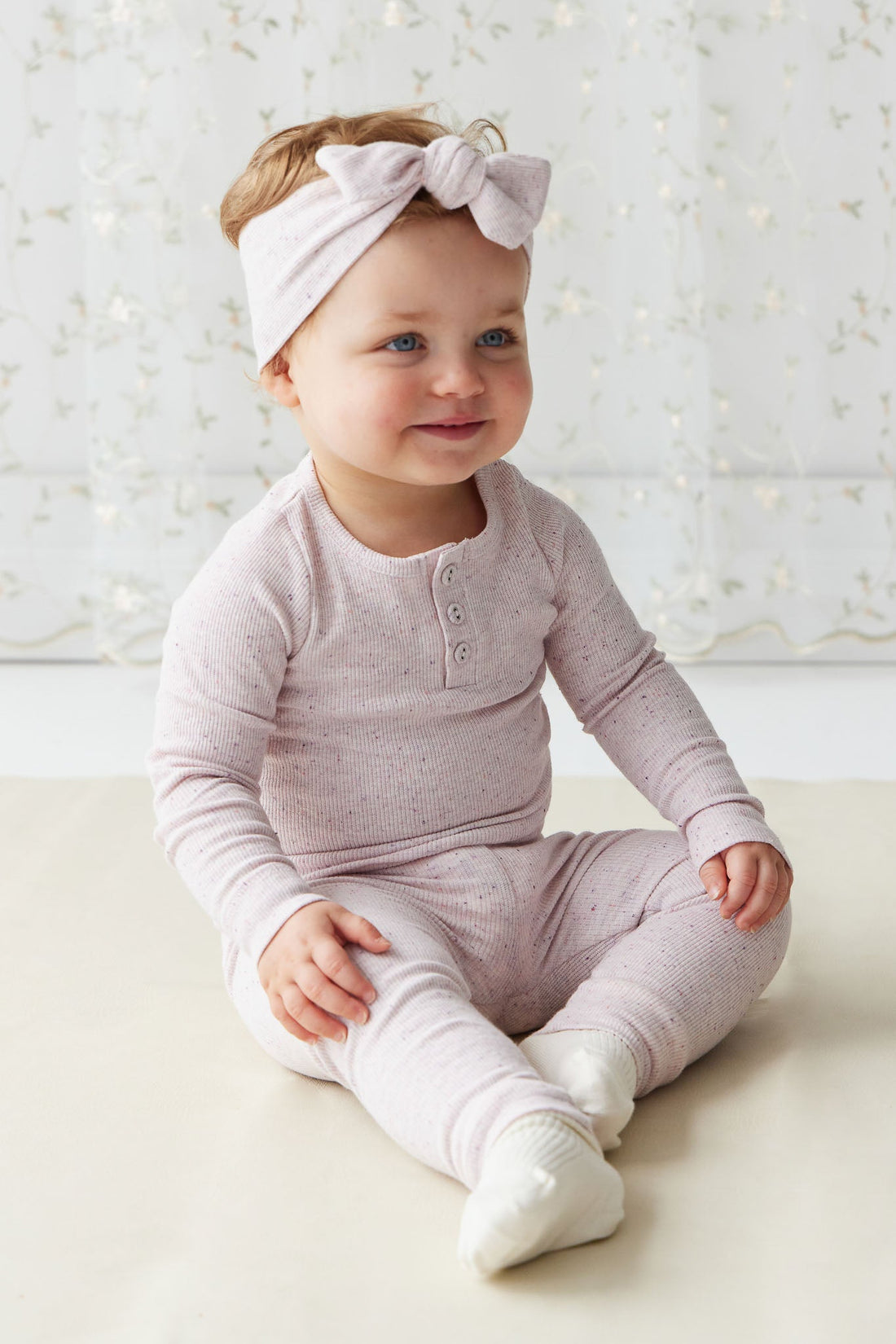 Organic Cotton Fine Rib Lilian Headband - Tulip Fleck Childrens Headband from Jamie Kay USA