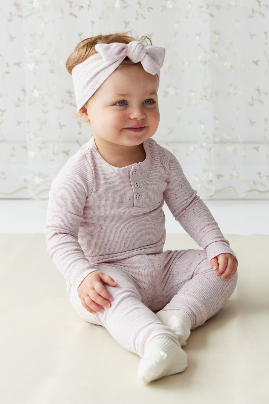 Organic Cotton Fine Rib Lilian Headband - Tulip Fleck Childrens Headband from Jamie Kay USA