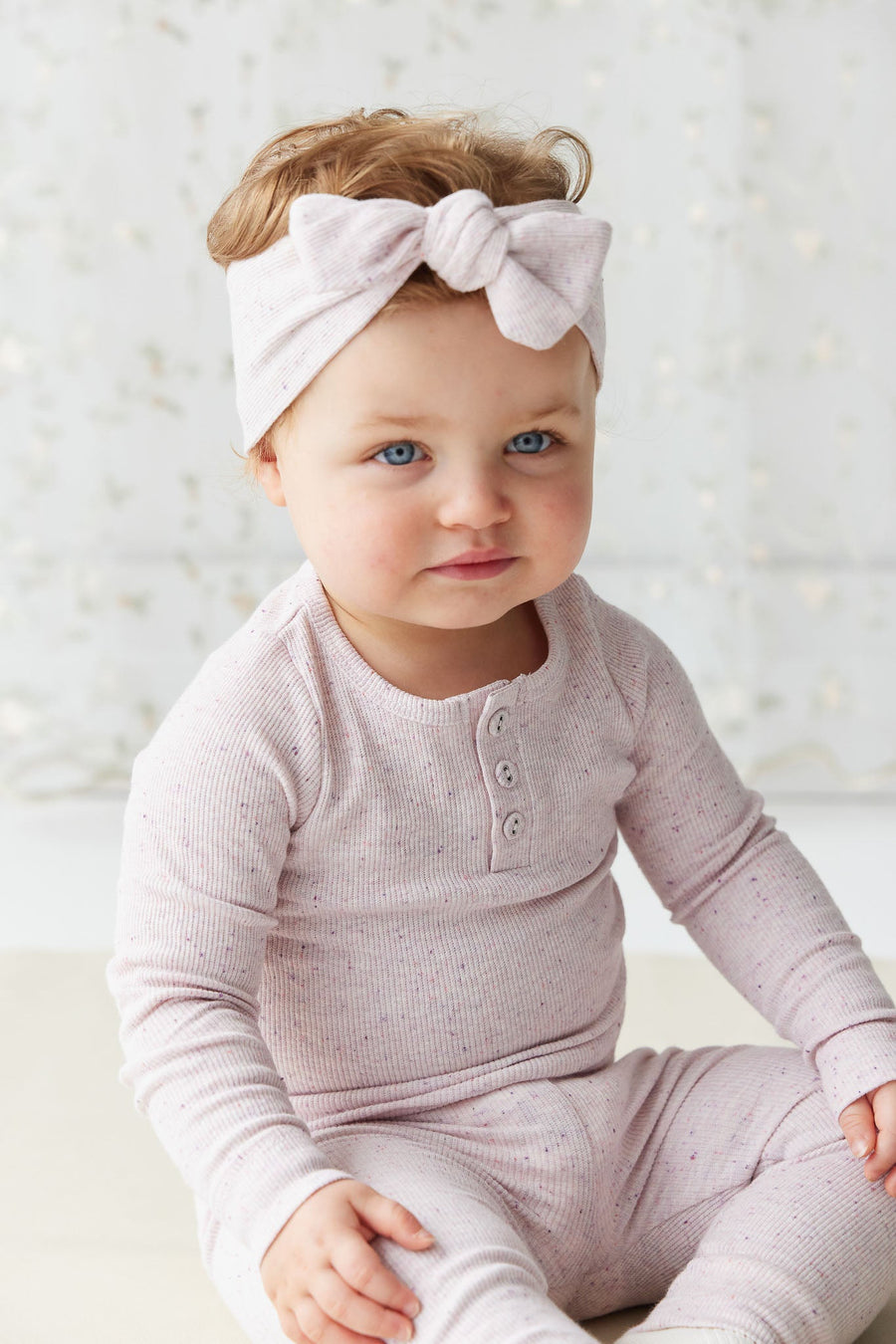 Organic Cotton Fine Rib Lilian Headband - Tulip Fleck Childrens Headband from Jamie Kay USA