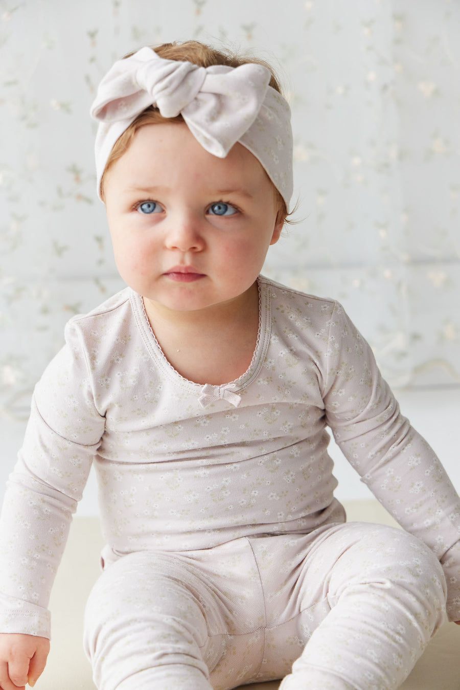 Organic Cotton Long Sleeve Bodysuit - Addie Lilac Childrens Bodysuit from Jamie Kay USA