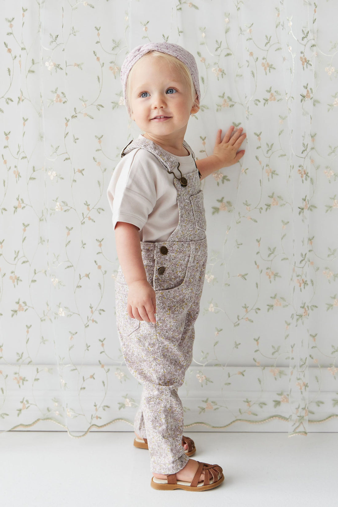 Jordie Cotton Twill Overall - Chloe Lilac Childrens Overall from Jamie Kay USA