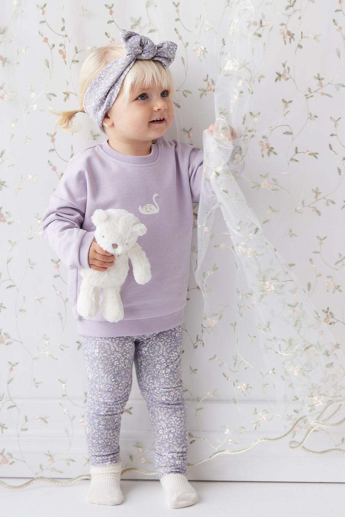 Organic Cotton Everyday Legging - April Lilac Childrens Legging from Jamie Kay USA