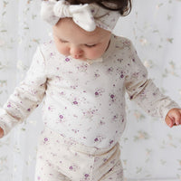 Organic Cotton Long Sleeve Top - Sweet William Floral Natural Childrens Top from Jamie Kay USA