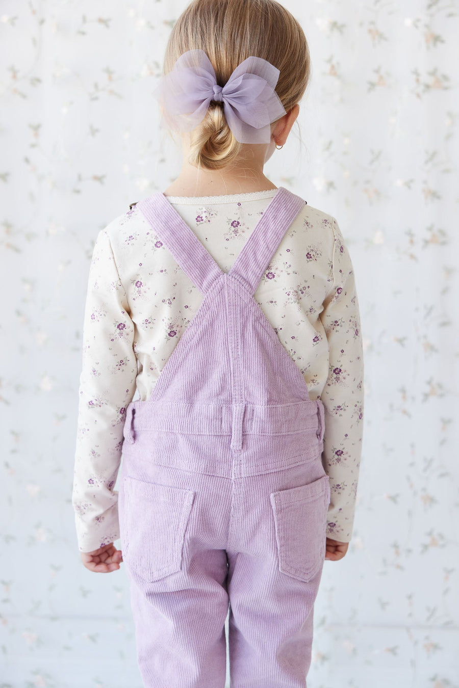 Organic Cotton Long Sleeve Top - Sweet William Floral Natural Childrens Top from Jamie Kay USA