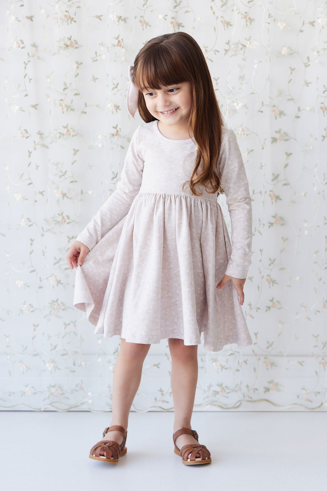 Organic Cotton Tallulah Dress - Addie Lilac Childrens Dress from Jamie Kay USA