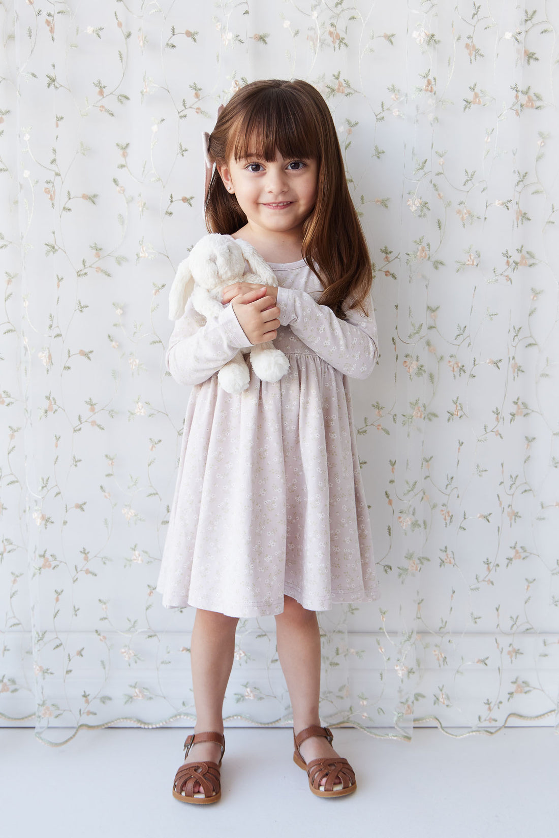 Organic Cotton Tallulah Dress - Addie Lilac Childrens Dress from Jamie Kay USA