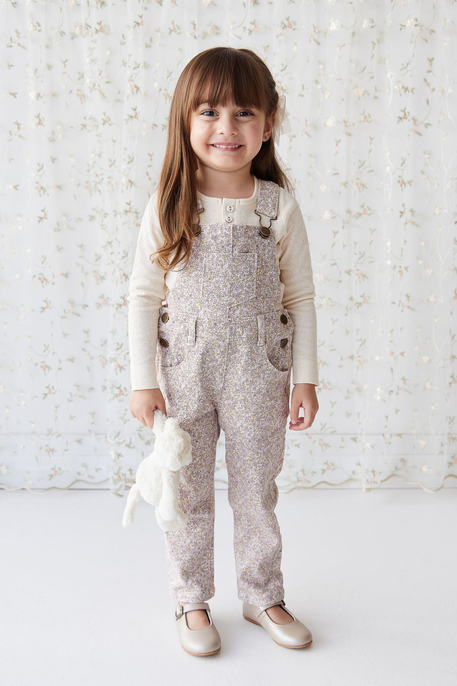 Jordie Cotton Twill Overall - Chloe Lilac Childrens Overall from Jamie Kay USA