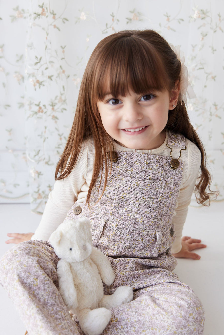 Jordie Cotton Twill Overall - Chloe Lilac Childrens Overall from Jamie Kay USA