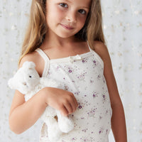 Organic Cotton Singlet - Sweet William Floral Natural Childrens Singlet from Jamie Kay USA