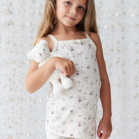 Organic Cotton Everyday Bike Short - Sweet William Floral Natural Childrens Short from Jamie Kay USA