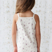 Organic Cotton Singlet - Sweet William Floral Natural Childrens Singlet from Jamie Kay USA