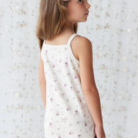 Organic Cotton Everyday Bike Short - Sweet William Floral Natural Childrens Short from Jamie Kay USA