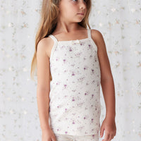 Organic Cotton Singlet - Sweet William Floral Natural Childrens Singlet from Jamie Kay USA