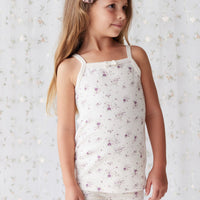 Organic Cotton Everyday Bike Short - Sweet William Floral Natural Childrens Short from Jamie Kay USA