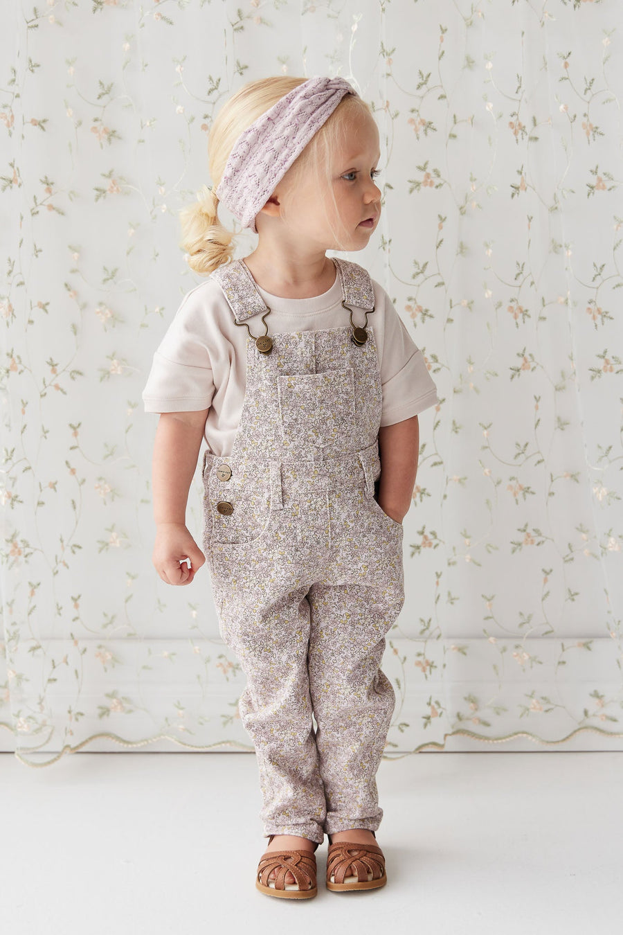 Jordie Cotton Twill Overall - Chloe Lilac Childrens Overall from Jamie Kay USA