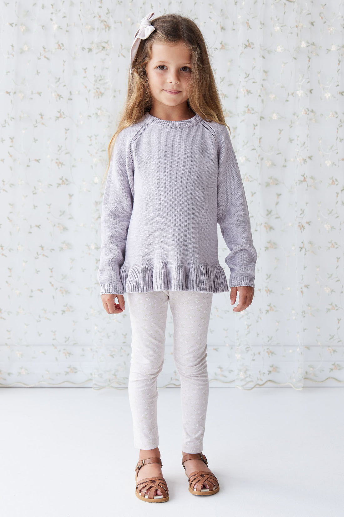 Organic Cotton Everyday Legging - Addie Lilac Childrens Legging from Jamie Kay USA