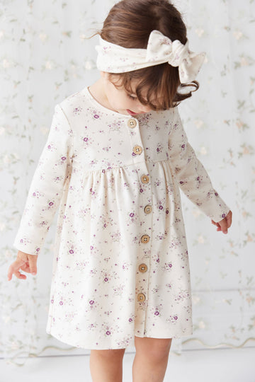 Organic Cotton Poppy Dress - Sweet William Floral Natural Childrens Dress from Jamie Kay USA