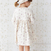 Organic Cotton Poppy Dress - Sweet William Floral Natural Childrens Dress from Jamie Kay USA