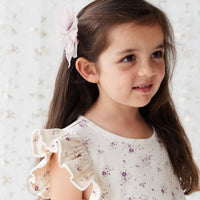 Organic Cotton Ada Dress - Sweet William Floral Natural Childrens Dress from Jamie Kay USA