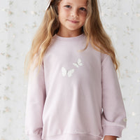 Organic Cotton Aubrey Sweatshirt - Violet Tint Childrens Top from Jamie Kay USA