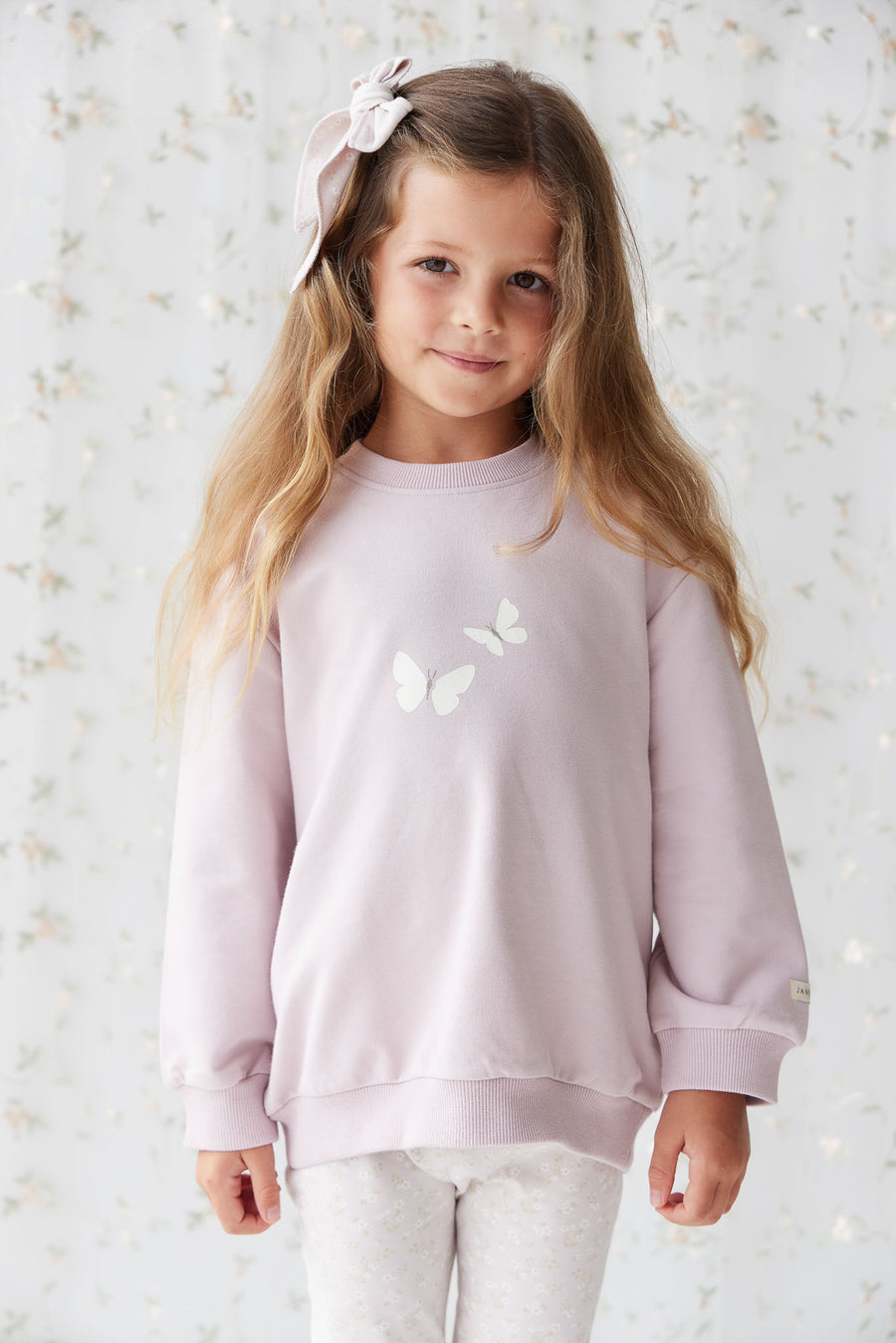 Organic Cotton Aubrey Sweatshirt - Violet Tint Childrens Top from Jamie Kay USA