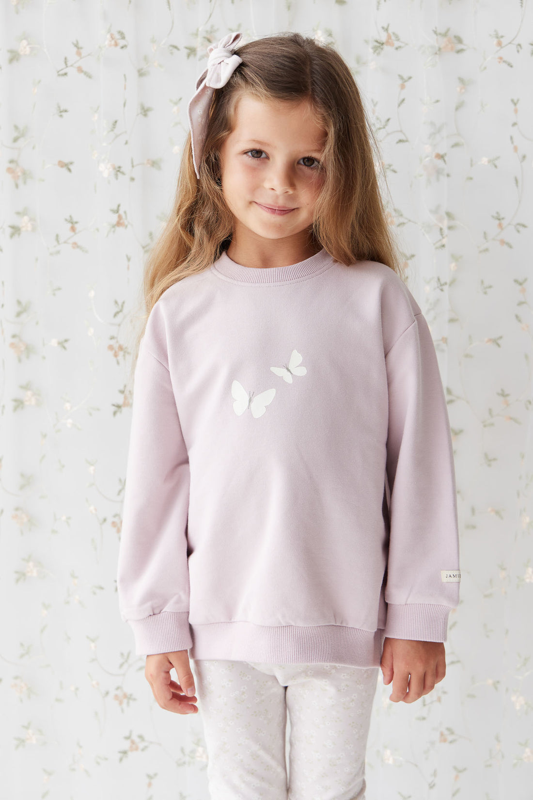 Organic Cotton Aubrey Sweatshirt - Violet Tint Childrens Top from Jamie Kay USA