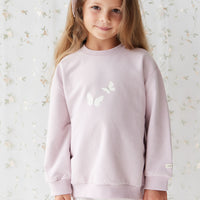 Organic Cotton Aubrey Sweatshirt - Violet Tint Childrens Top from Jamie Kay USA