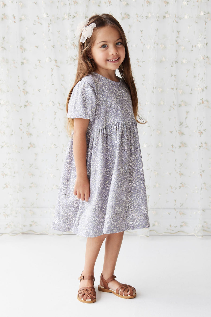 Organic Cotton Penny Dress - April Lilac Childrens Dress from Jamie Kay USA