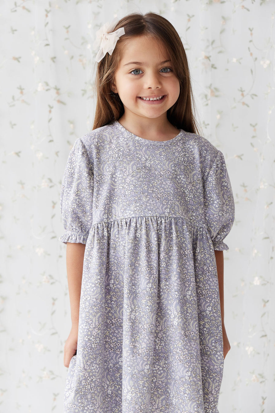 Organic Cotton Penny Dress - April Lilac Childrens Dress from Jamie Kay USA