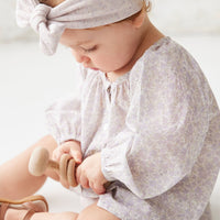 Organic Cotton Fine Rib Lilian Headband - Lavender Fleck Childrens Headband from Jamie Kay USA