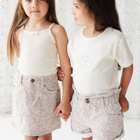 Grace Cotton Twill Short - Chloe Lilac Childrens Short from Jamie Kay USA