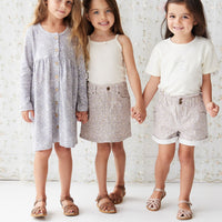 Grace Cotton Twill Short - Chloe Lilac Childrens Short from Jamie Kay USA