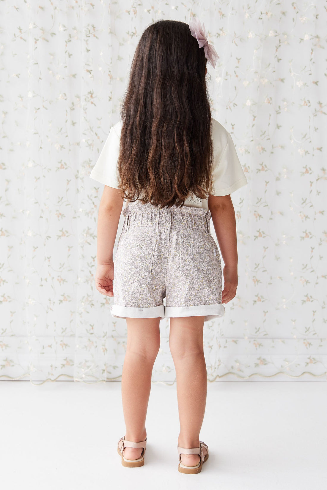 Grace Cotton Twill Short - Chloe Lilac Childrens Short from Jamie Kay USA