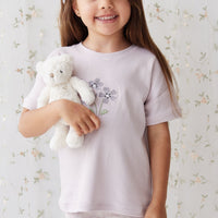 Organic Cotton Fine Rib Elisa Bike Short - Lavender Fleck Childrens Short from Jamie Kay USA