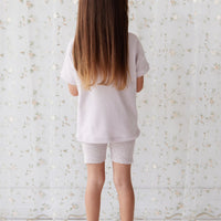 Organic Cotton Fine Rib Elisa Bike Short - Lavender Fleck Childrens Short from Jamie Kay USA