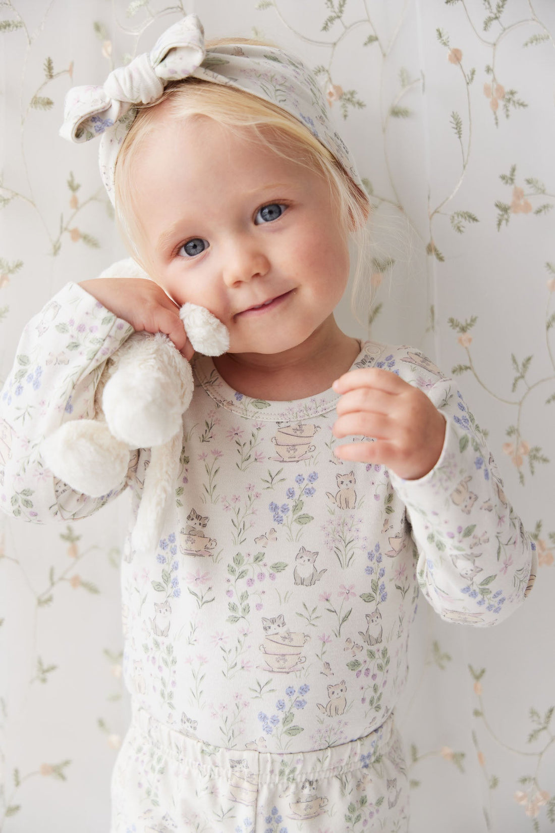 Organic Cotton Long Sleeve Top - Moons Garden Lavender Childrens Top from Jamie Kay USA