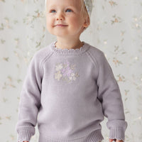 Audrey Knitted Jumper - Starling Goldie Bouquet Childrens Jumper from Jamie Kay USA