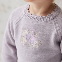 Audrey Knitted Jumper - Starling Goldie Bouquet Childrens Jumper from Jamie Kay USA