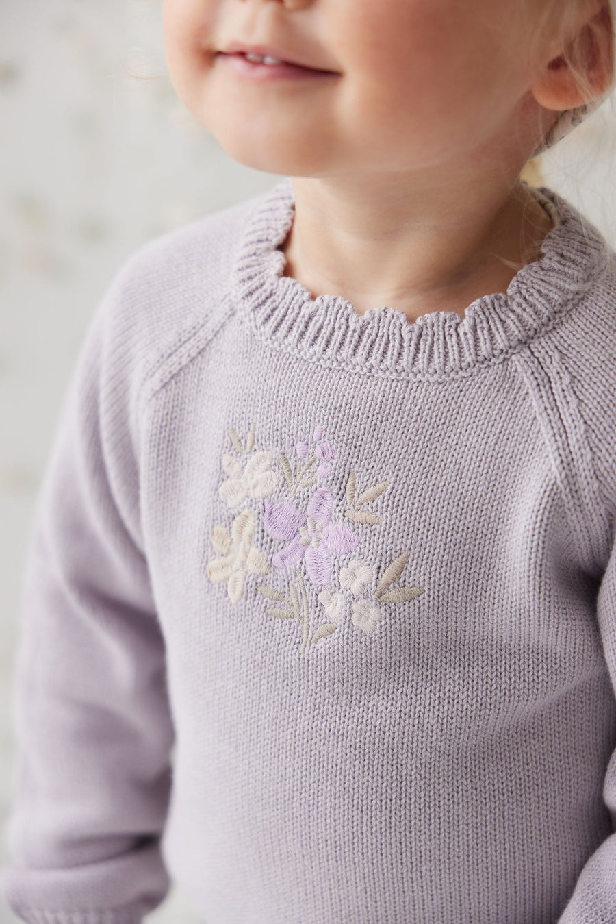 Audrey Knitted Jumper - Starling Goldie Bouquet Childrens Jumper from Jamie Kay USA