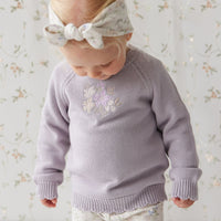 Audrey Knitted Jumper - Starling Goldie Bouquet Childrens Jumper from Jamie Kay USA