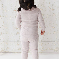 Organic Cotton Fine Rib Legging - Lavender Fleck Childrens Legging from Jamie Kay USA