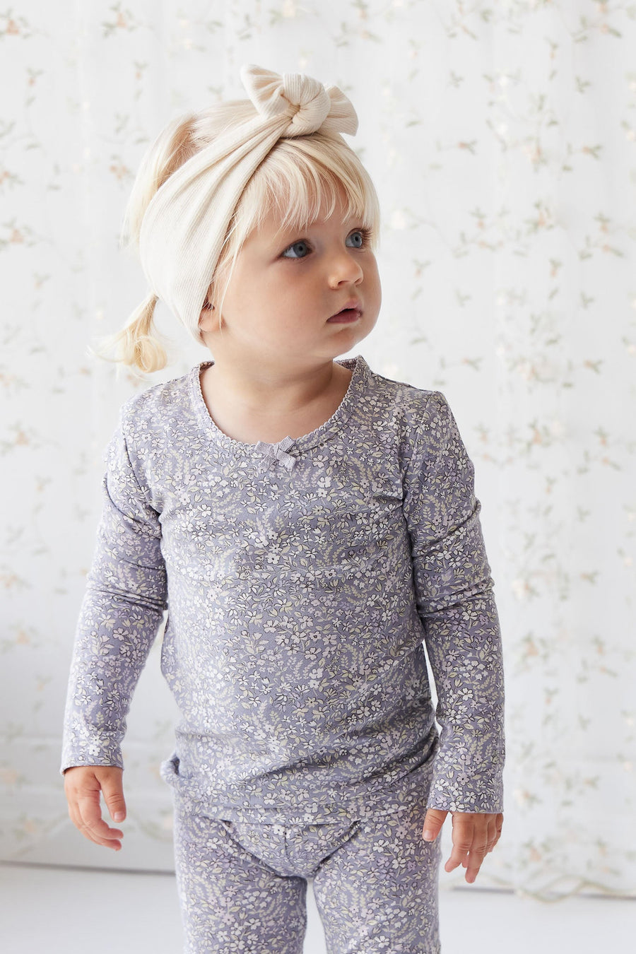 Organic Cotton Long Sleeve Top - April Lilac Childrens Top from Jamie Kay USA