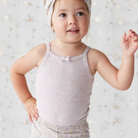 Organic Cotton Fine Rib Singlet - Lavender Fleck Childrens Singlet from Jamie Kay USA