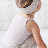 Organic Cotton Fine Rib Singlet - Lavender Fleck Childrens Singlet from Jamie Kay USA