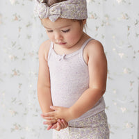 Organic Cotton Fine Rib Singlet - Lavender Fleck Childrens Singlet from Jamie Kay USA